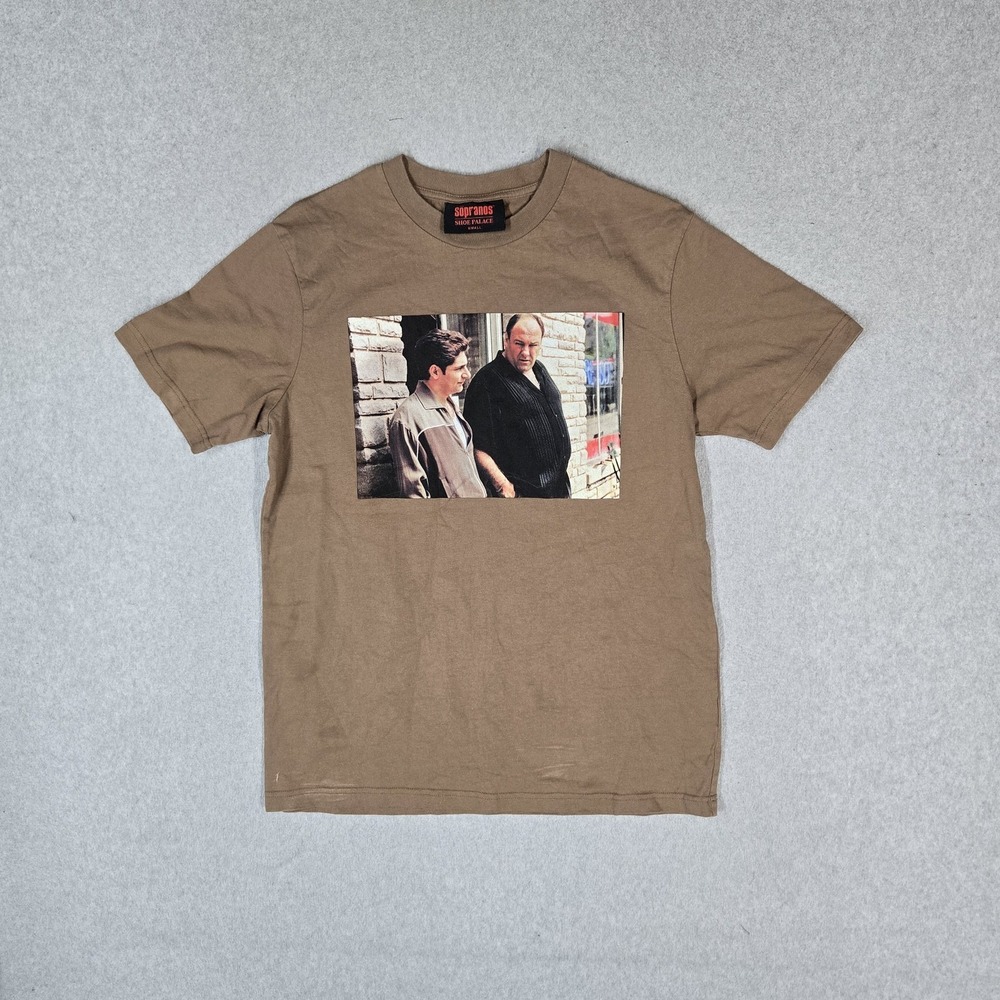 The Sopranos x Shoe Palace Men Shirt SMALL Brown Graphic TV Show Logo